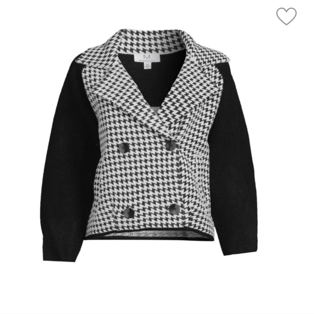 NWT M MAGASCHONI Double Breasted Notch Lapel Cropped Jacket Sz. M